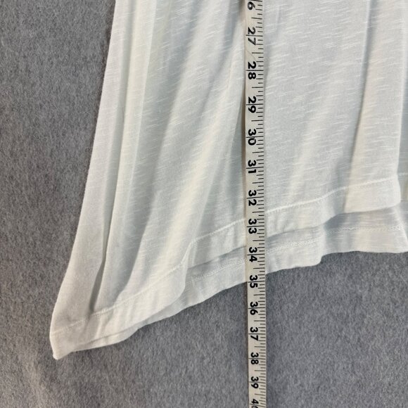 Plume & Thread Womens Size 3  / Large White Sleeveless Tunic Tank Top Asymmetric - Picture 6 of 13